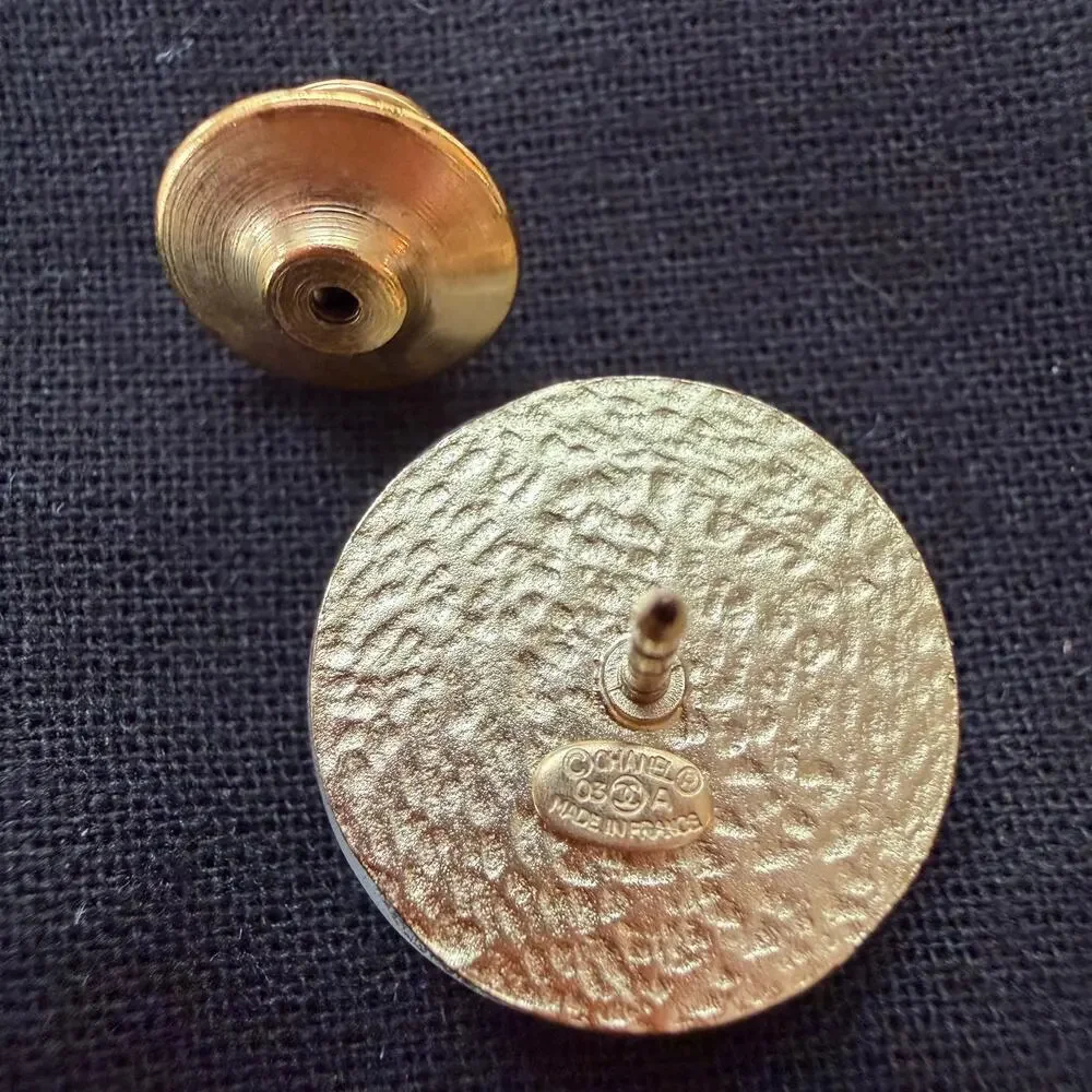 Rare Chanel Mini CC Logo Resin Pin Brooch Vintage NWOT